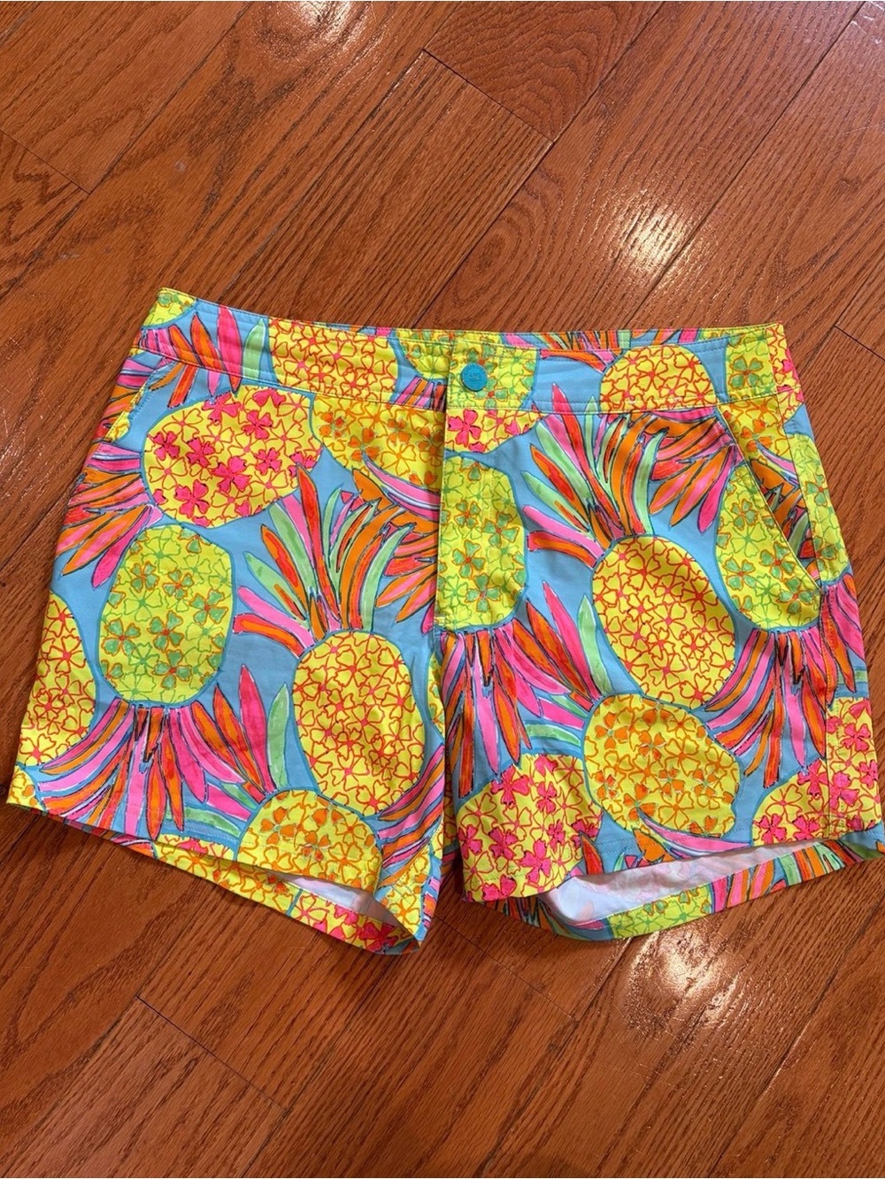 Chubbies The Hooligans Neon Pineapple Swim Trunks - Large Tropical Swim Shorts